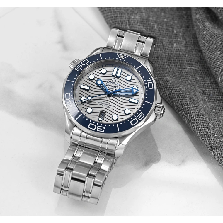 Omega Watch For Men - Seamaster Diver 300M, Steel on Steel, Grey Dial - Ref. 210.30.42.20.06.001