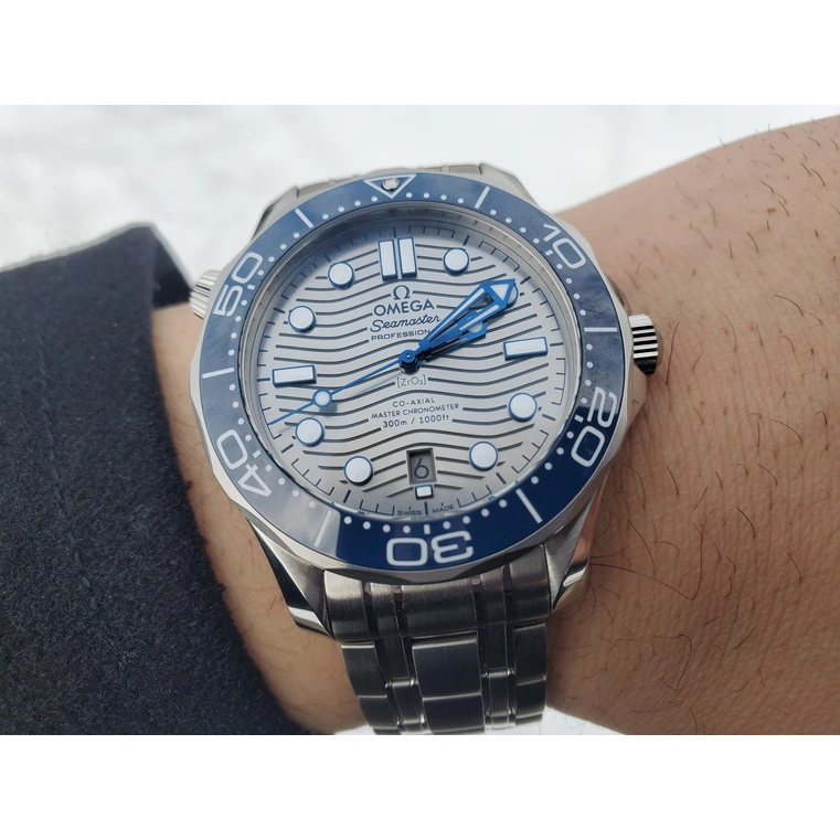 Omega Watch For Men - Seamaster Diver 300M, Steel on Steel, Grey Dial - Ref. 210.30.42.20.06.001