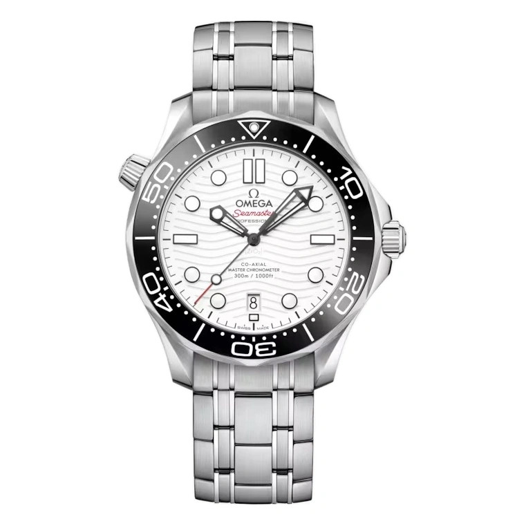 Omega Watch For Men - Seamaster Diver 300M, Steel on Steel, White Dial - Ref. 210.30.42.20.04.001