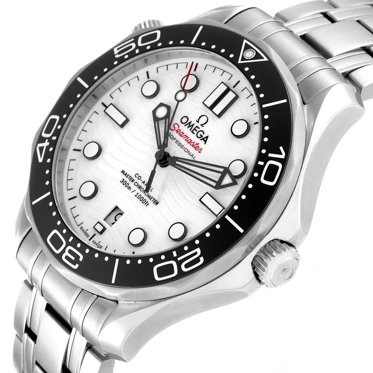Omega Watch For Men - Seamaster Diver 300M, Steel on Steel, White Dial - Ref. 210.30.42.20.04.001