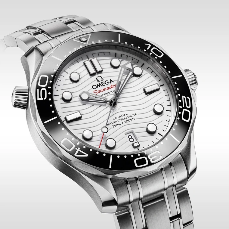 Omega Watch For Men - Seamaster Diver 300M, Steel on Steel, White Dial - Ref. 210.30.42.20.04.001