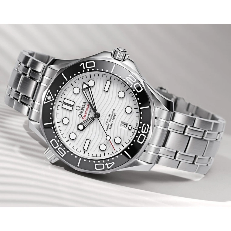 Omega Watch For Men - Seamaster Diver 300M, Steel on Steel, White Dial - Ref. 210.30.42.20.04.001