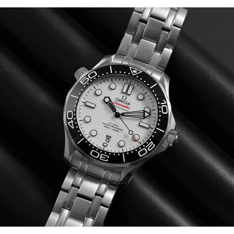 Omega Watch For Men - Seamaster Diver 300M, Steel on Steel, White Dial - Ref. 210.30.42.20.04.001