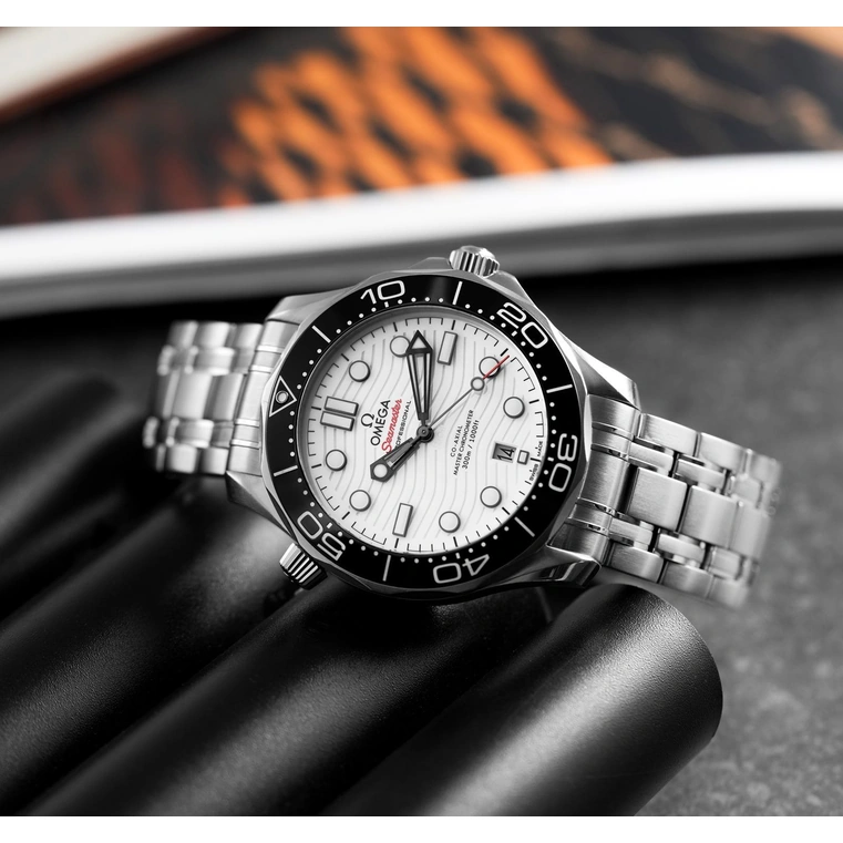 Omega Watch For Men - Seamaster Diver 300M, Steel on Steel, White Dial - Ref. 210.30.42.20.04.001