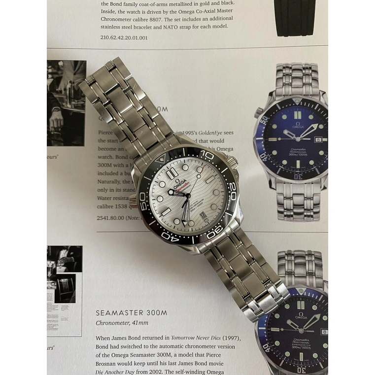 Omega Watch For Men - Seamaster Diver 300M, Steel on Steel, White Dial - Ref. 210.30.42.20.04.001