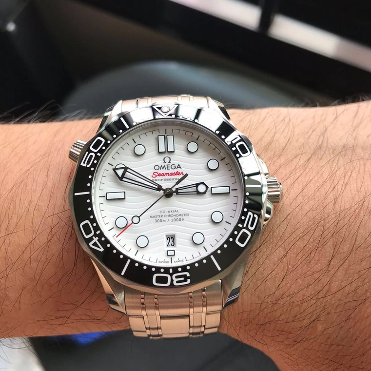 Omega Watch For Men - Seamaster Diver 300M, Steel on Steel, White Dial - Ref. 210.30.42.20.04.001