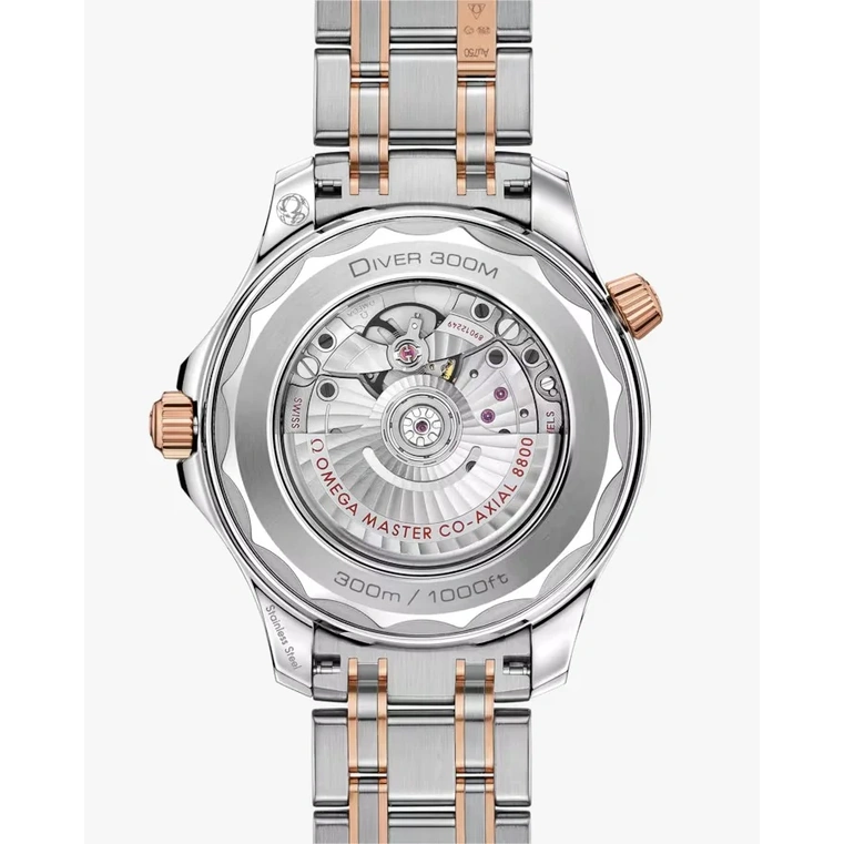 Omega Watch For Men - Seamaster Diver 300M, Steel-Sedna Gold, Blue Dial - Ref. 210.20.42.20.03.002
