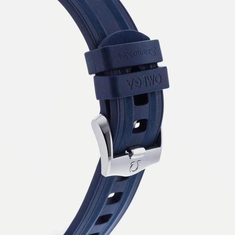 Omega Watch For Men - Seamaster Diver 300M, Steel-Yellow Gold on Blue Rubber Strap - Ref. 210.22.42.20.03.001