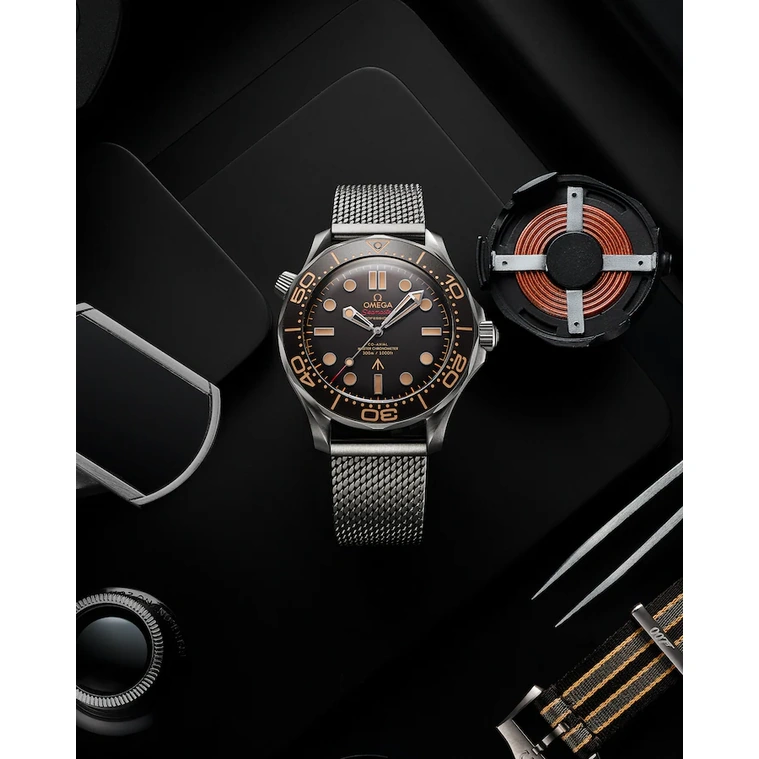Omega Watch For Men - Seamaster Diver 300M, Titanium, Black Dial - Ref. 210.90.42.20.01.001