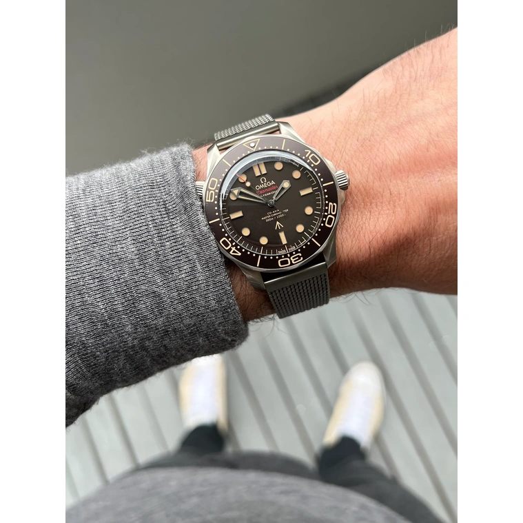 Omega Watch For Men - Seamaster Diver 300M, Titanium, Black Dial - Ref. 210.90.42.20.01.001