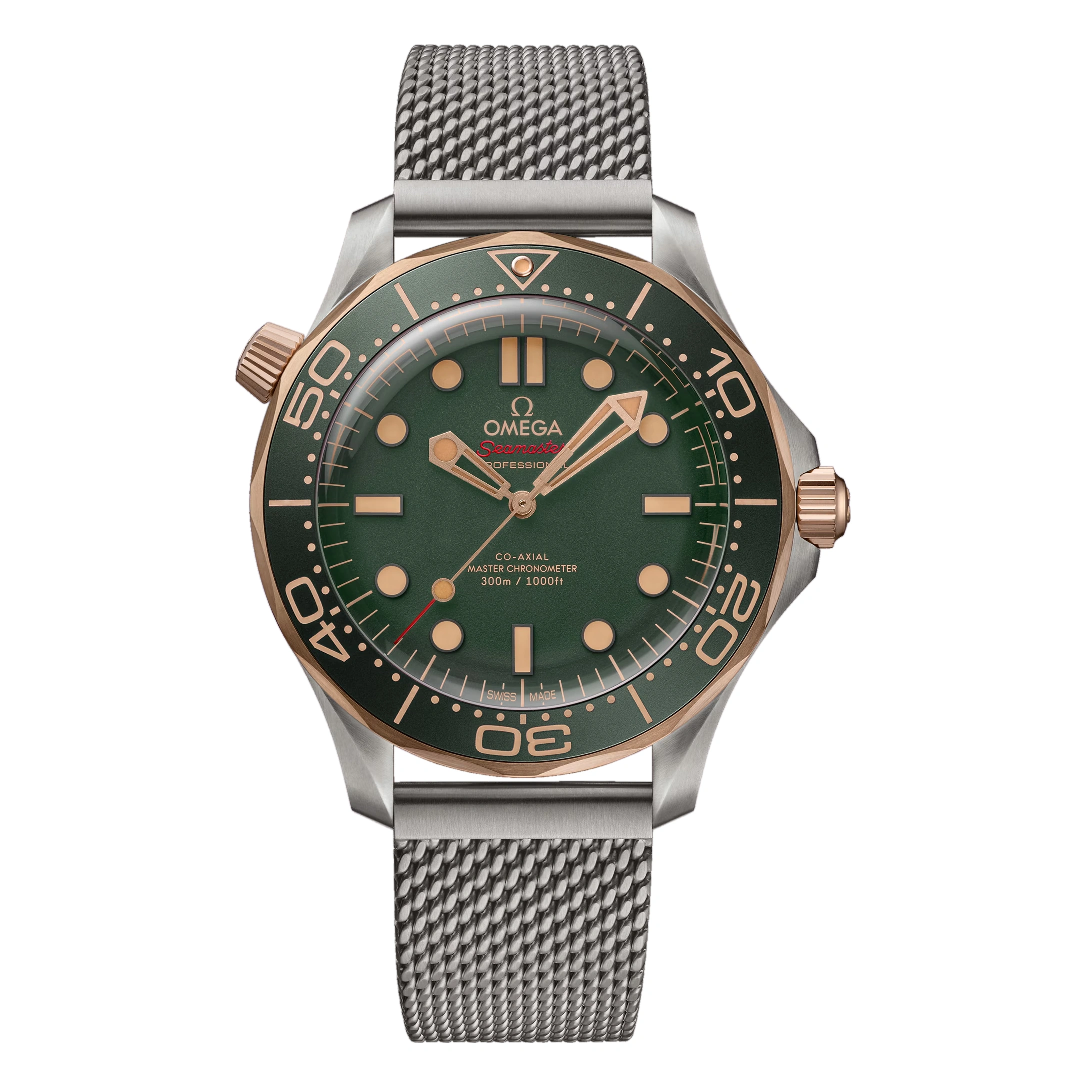 Omega Watch For Men - Seamaster Diver 300M, Titanium, Green Dial - Ref. 210.90.42.20.10.001