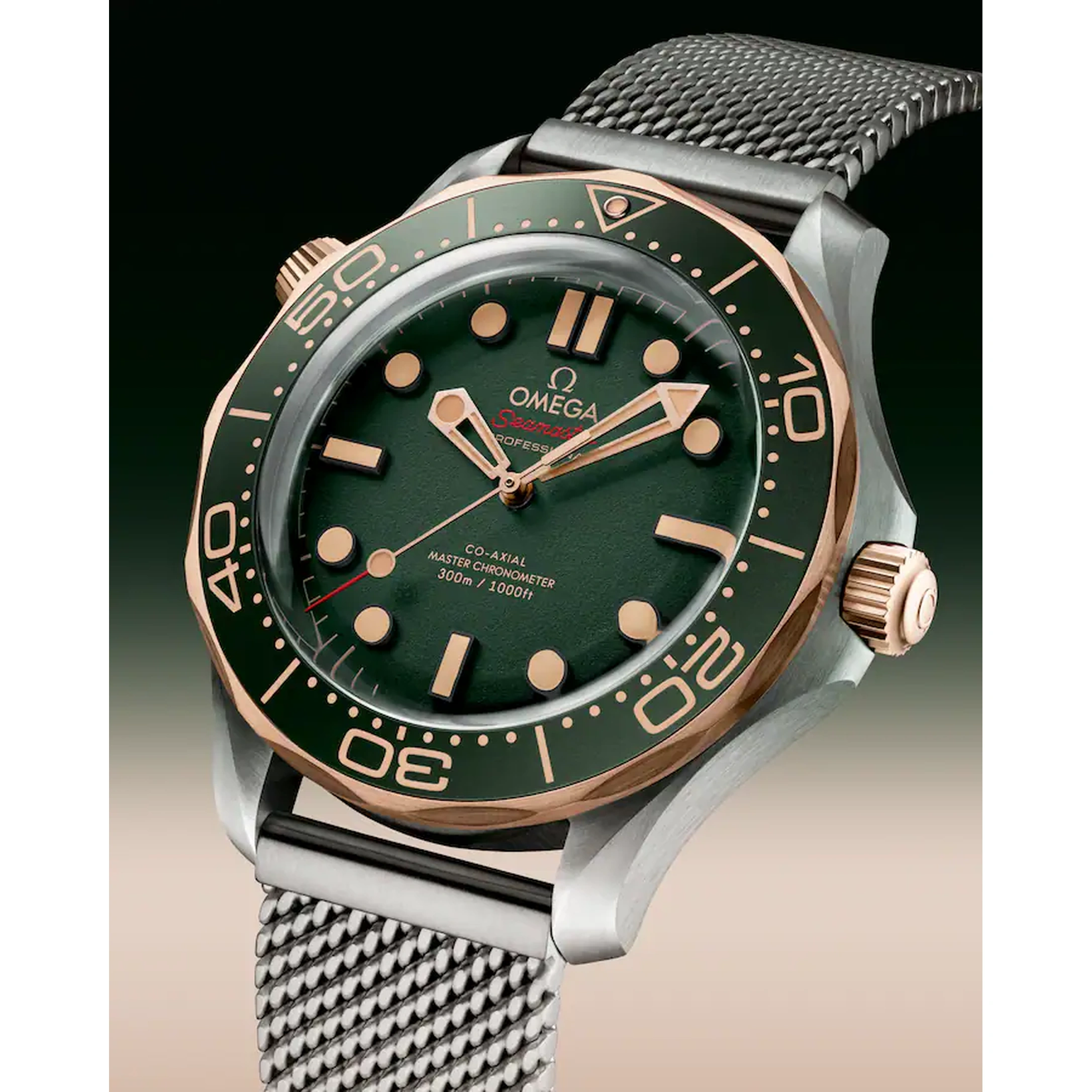 Omega Watch For Men - Seamaster Diver 300M, Titanium, Green Dial - Ref. 210.90.42.20.10.001