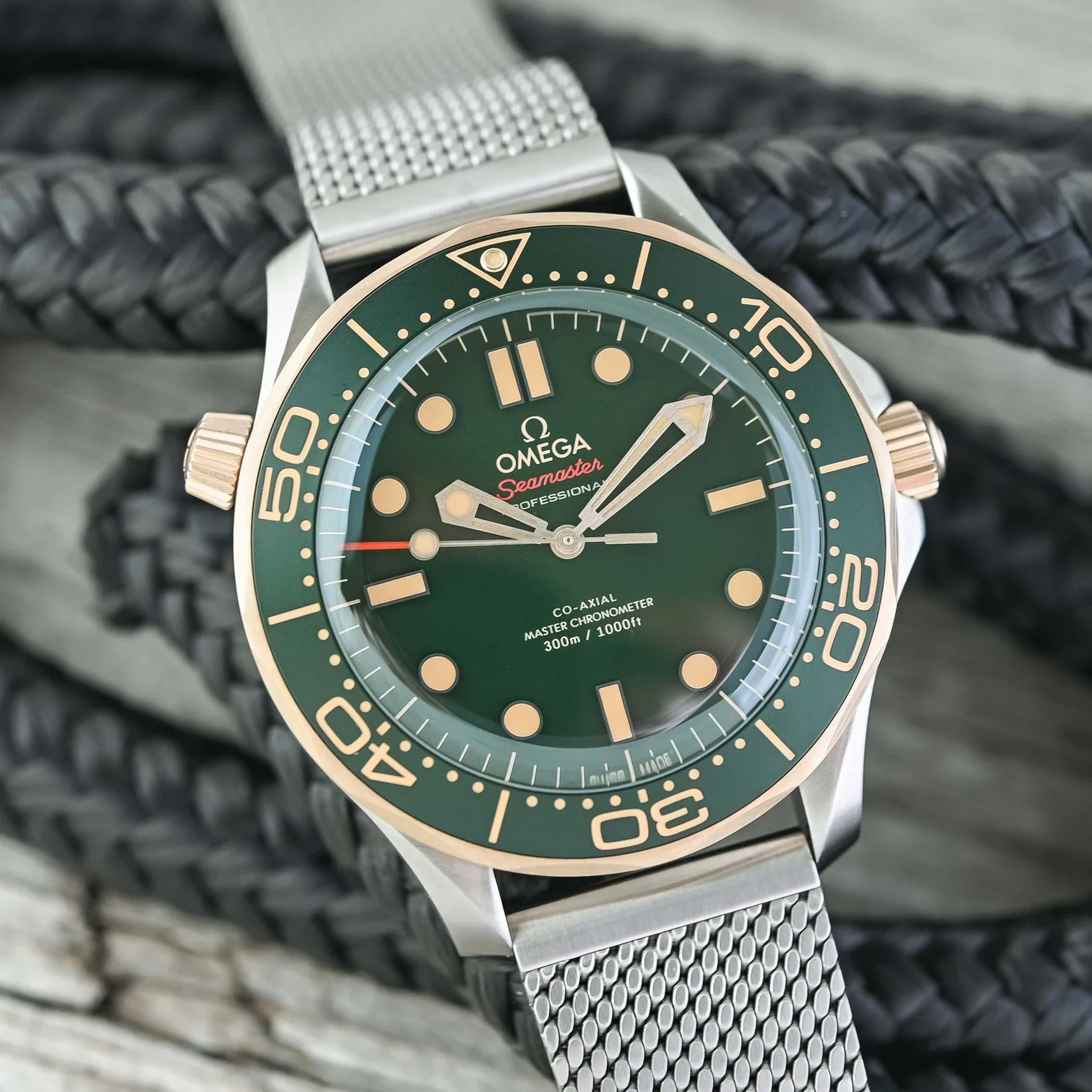Omega Watch For Men - Seamaster Diver 300M, Titanium, Green Dial - Ref. 210.90.42.20.10.001