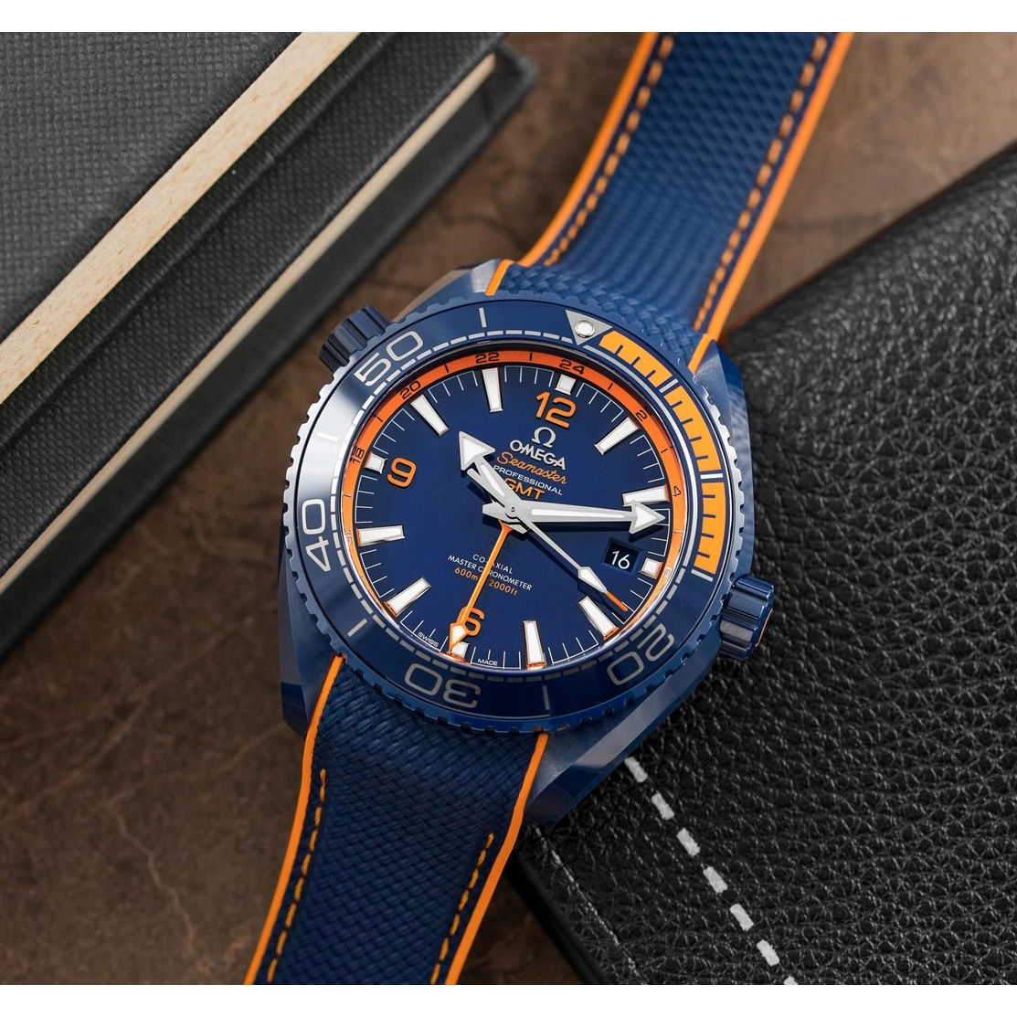 Omega Watch For Men - Seamaster Planet Ocean 600M Big Blue, Blue Ceramic on Rubber Strap - Ref. 215.92.46.22.03.001 (Big Blue)