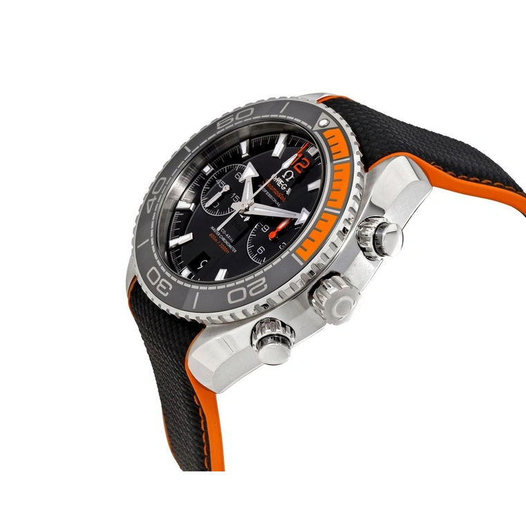 Omega Watch For Men - Seamaster Planet Ocean 600M Chronograph, 45.5 mm, Steel on Rubber, Black Dial - Ref. 215.32.46.51.01.001