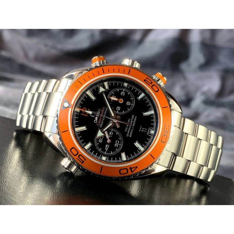Omega Watch For Men - Seamaster Planet Ocean 600M Chronograph, 45.5 mm, Steel on Steel, Black Dial - Ref. 232.30.46.51.01.002