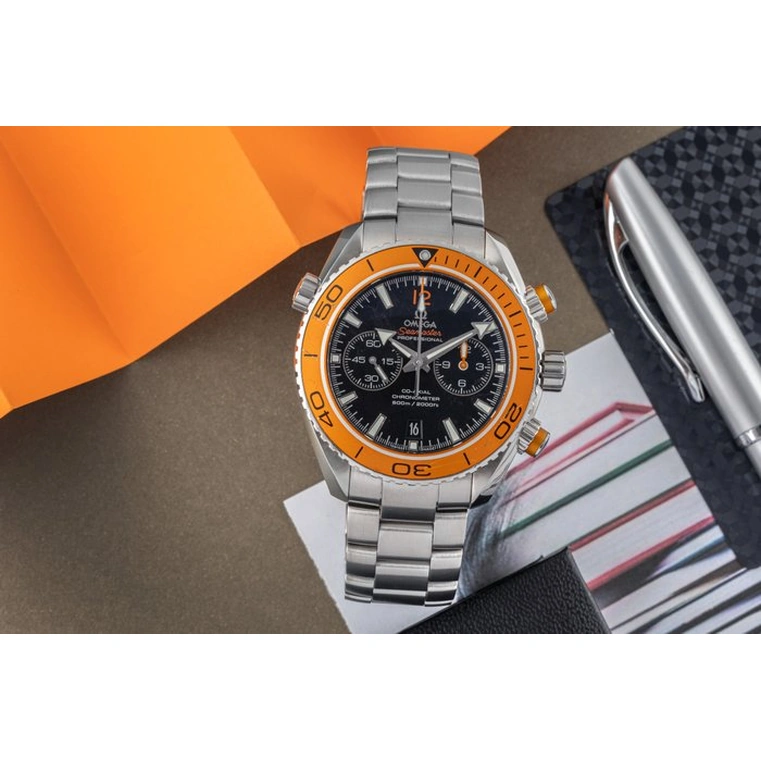 Omega Watch For Men - Seamaster Planet Ocean 600M Chronograph, 45.5 mm, Steel on Steel, Black Dial - Ref. 232.30.46.51.01.002