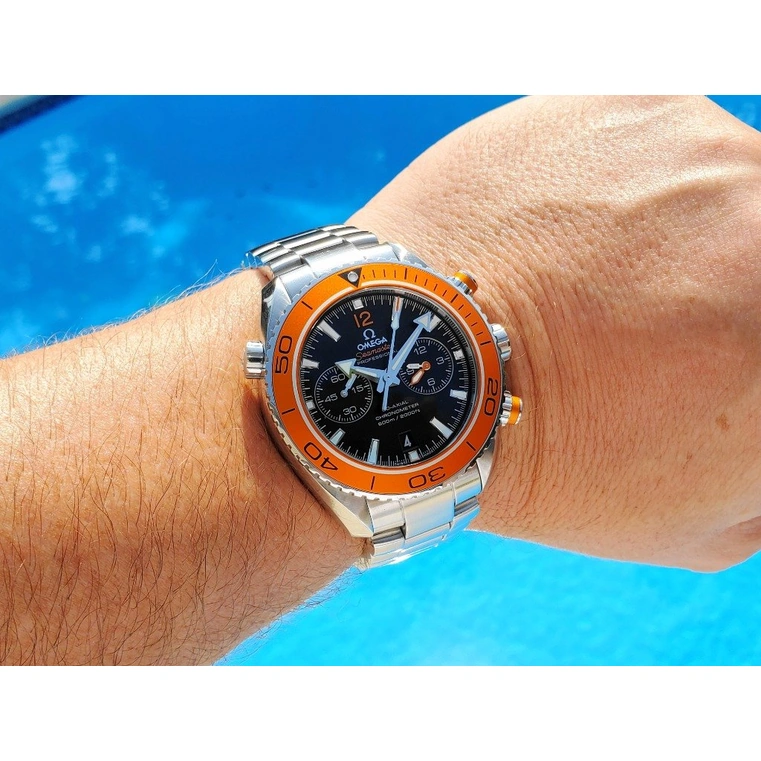 Omega Watch For Men - Seamaster Planet Ocean 600M Chronograph, 45.5 mm, Steel on Steel, Black Dial - Ref. 232.30.46.51.01.002