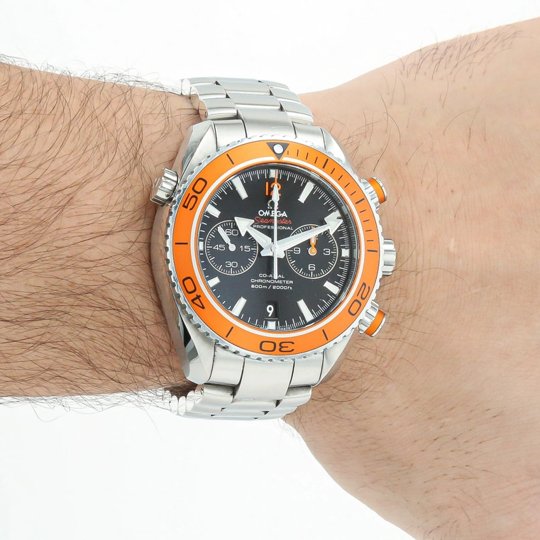 Omega Watch For Men - Seamaster Planet Ocean 600M Chronograph, 45.5 mm, Steel on Steel, Black Dial - Ref. 232.30.46.51.01.002