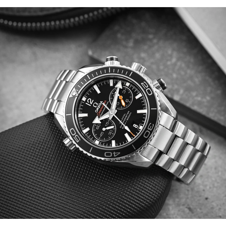 Omega Watch For Men - Seamaster Planet Ocean 600M Chronograph, 45.5 mm, Steel, Black Dial - Ref. 215.30.46.51.01.001