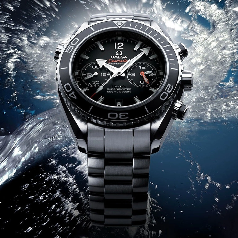 Omega Watch For Men - Seamaster Planet Ocean 600M Chronograph, 45.5 mm, Steel, Black Dial - Ref. 215.30.46.51.01.001