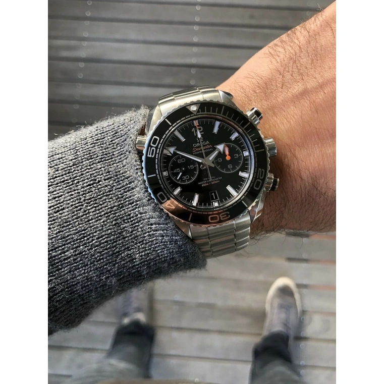 Omega Watch For Men - Seamaster Planet Ocean 600M Chronograph, 45.5 mm, Steel, Black Dial - Ref. 215.30.46.51.01.001