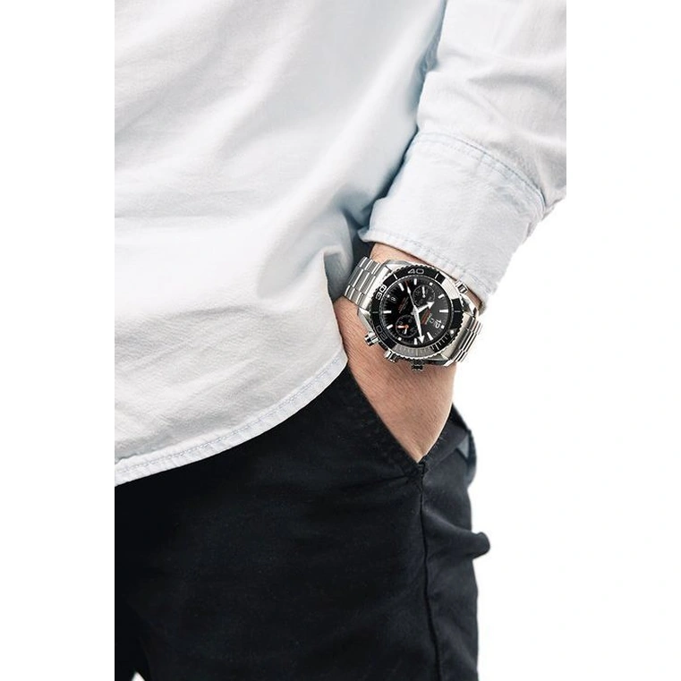 Omega Watch For Men - Seamaster Planet Ocean 600M Chronograph, 45.5 mm, Steel, Black Dial - Ref. 215.30.46.51.01.001