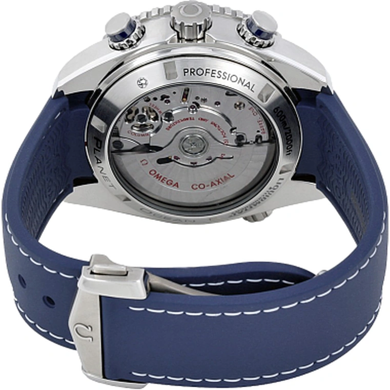 Omega Watch For Men - Seamaster Planet Ocean 600M Chronograph, 45.5 mm, Titanium on Blue Rubber Strap - Ref. 232.92.46.51.03.001