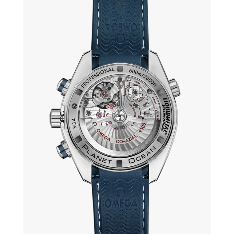 Omega Watch For Men - Seamaster Planet Ocean 600M Chronograph, 45.5 mm, Titanium on Blue Rubber Strap - Ref. 232.92.46.51.03.001