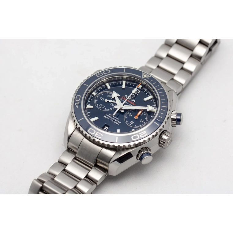 Omega Watch For Men - Seamaster Planet Ocean 600M Chronograph, Titanium, Blue Dial - Ref. 232.90.46.51.03.001