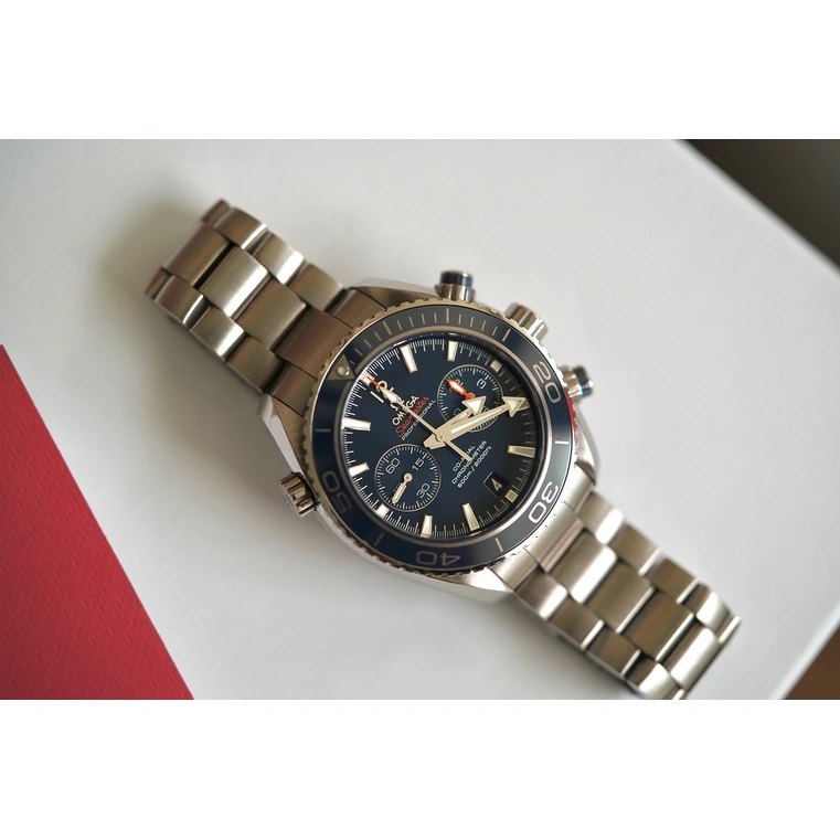 Omega Watch For Men - Seamaster Planet Ocean 600M Chronograph, Titanium, Blue Dial - Ref. 232.90.46.51.03.001