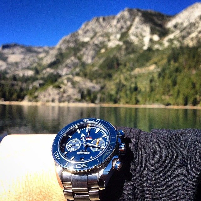 Omega Watch For Men - Seamaster Planet Ocean 600M Chronograph, Titanium, Blue Dial - Ref. 232.90.46.51.03.001