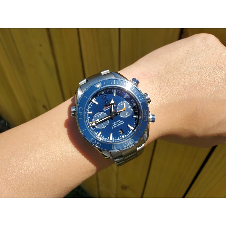 Omega Watch For Men - Seamaster Planet Ocean 600M Chronograph, Titanium, Blue Dial - Ref. 232.90.46.51.03.001