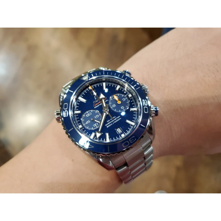 Omega Watch For Men - Seamaster Planet Ocean 600M Chronograph, Titanium, Blue Dial - Ref. 232.90.46.51.03.001