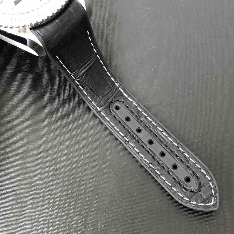 Omega Watch For Men - Seamaster Planet Ocean 600M GMT, 43.5 mm, Steel on Leather Strap, Black Dial - Ref. 215.33.44.22.01.001