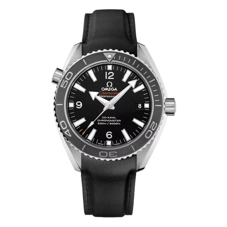 Omega Watch For Men - Seamaster Planet Ocean 600M, 42 mm, Steel on Black Leather Strap - Ref. 232.32.42.21.01.003