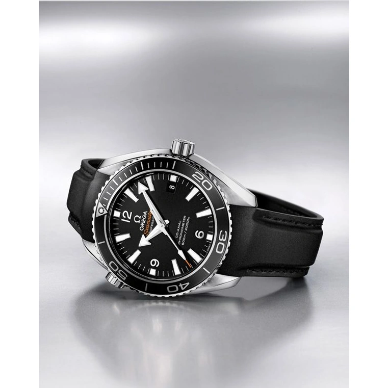 Omega Watch For Men - Seamaster Planet Ocean 600M, 42 mm, Steel on Black Leather Strap - Ref. 232.32.42.21.01.003