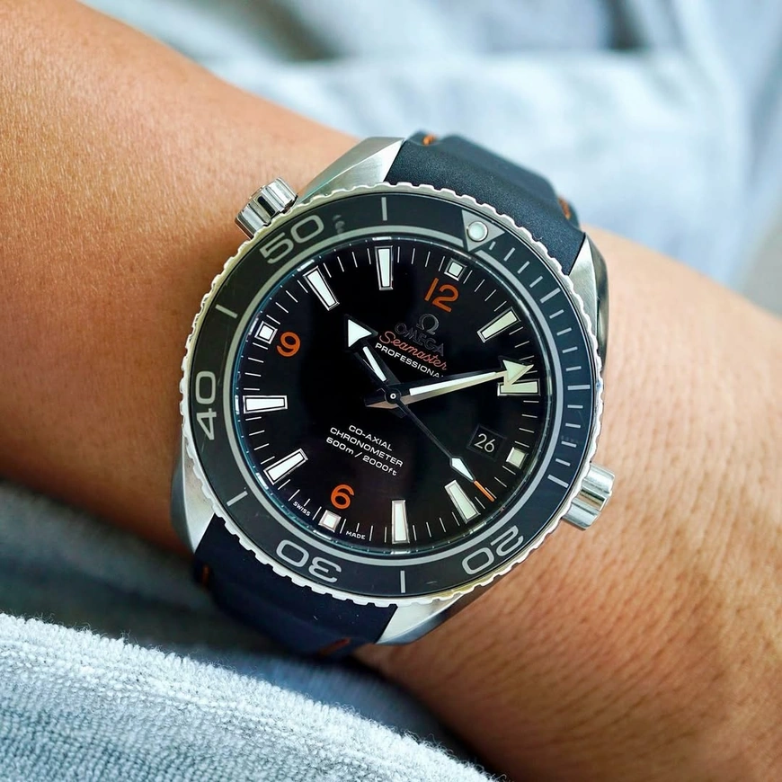 Omega Watch For Men - Seamaster Planet Ocean 600M, 45.5 mm, Steel on Rubber Strap - Ref. 232.32.46.21.01.005