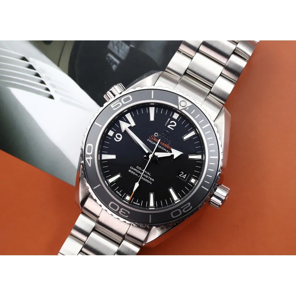 Omega Watch For Men - Seamaster Planet Ocean 600M, 45.5 mm, Steel on Steel, Black Dial - Ref. 232.30.46.21.01.001