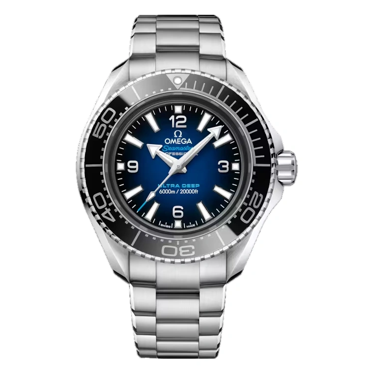 Omega Watch For Men - Seamaster Planet Ocean Ultra Deep 6000M, O-MEGASTEEL, Blue Dial - Ref. 215.30.46.21.03.001