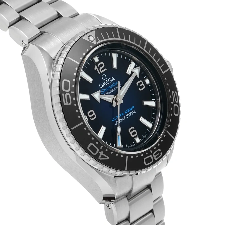 Omega Watch For Men - Seamaster Planet Ocean Ultra Deep 6000M, O-MEGASTEEL, Blue Dial - Ref. 215.30.46.21.03.001