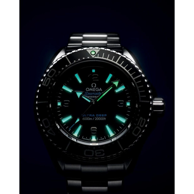 Omega Watch For Men - Seamaster Planet Ocean Ultra Deep 6000M, O-MEGASTEEL, Blue Dial - Ref. 215.30.46.21.03.001