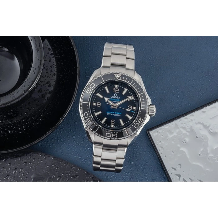 Omega Watch For Men - Seamaster Planet Ocean Ultra Deep 6000M, O-MEGASTEEL, Blue Dial - Ref. 215.30.46.21.03.001