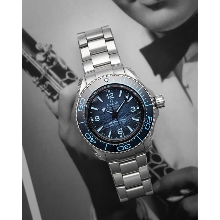 Omega Watch For Men - Seamaster Planet Ocean Ultra Deep 6000M, O-MEGASTEEL, Summer Blue - Ref. 215.30.46.21.03.002