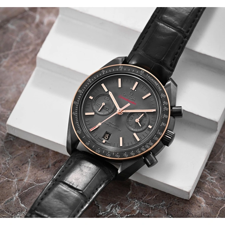 Omega Watch For Men - Speedmaster Dark Side of the Moon, 18K Sedna Gold, Grey Dial - Ref. 311.63.44.51.06.001