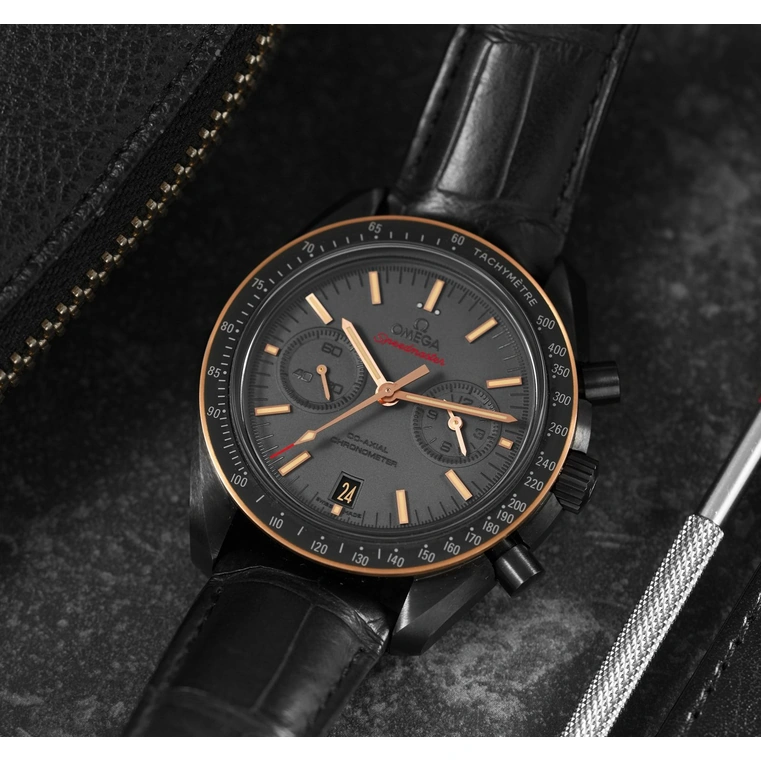 Omega Watch For Men - Speedmaster Dark Side of the Moon, 18K Sedna Gold, Grey Dial - Ref. 311.63.44.51.06.001