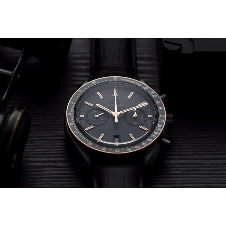 Omega Watch For Men - Speedmaster Dark Side of the Moon, 18K Sedna Gold, Grey Dial - Ref. 311.63.44.51.06.001