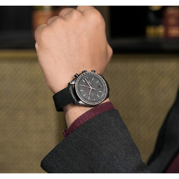 Omega Watch For Men - Speedmaster Dark Side of the Moon, 18K Sedna Gold, Grey Dial - Ref. 311.63.44.51.06.001