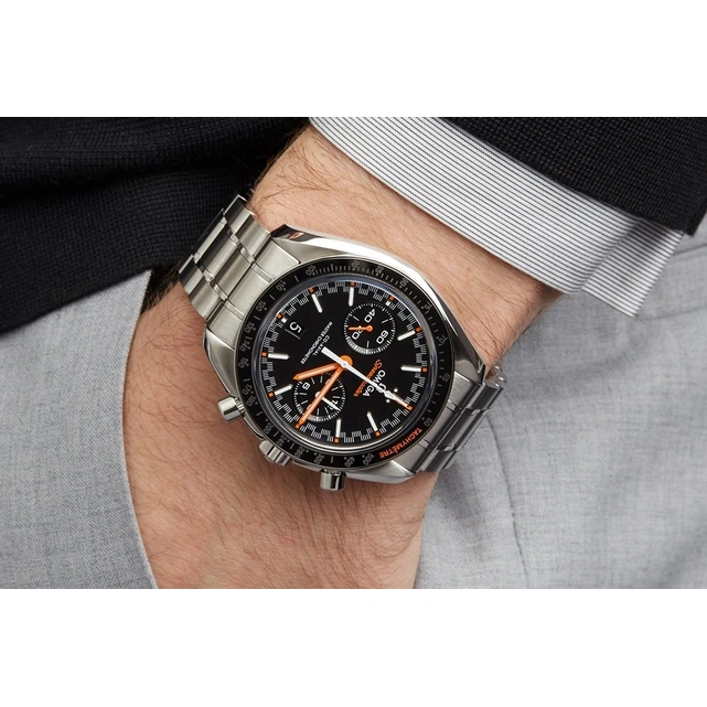 Omega Watch For Men - Speedmaster Racing, 44.25 mm, Steel, Black Dial with Orange Accents - Ref. 329.30.44.51.01.002
