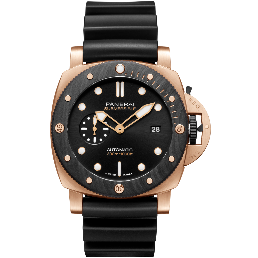 Panerai Watch For Men -  Submersible, 38 mm, Brushed Goldtech
